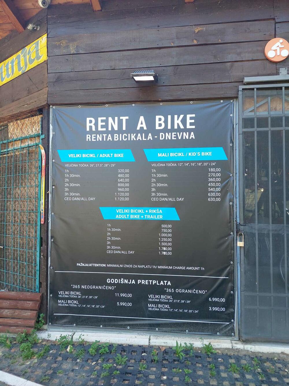 Cene 'rent a bike'
