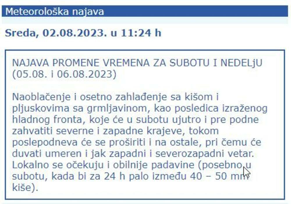 Vremenska prognoza