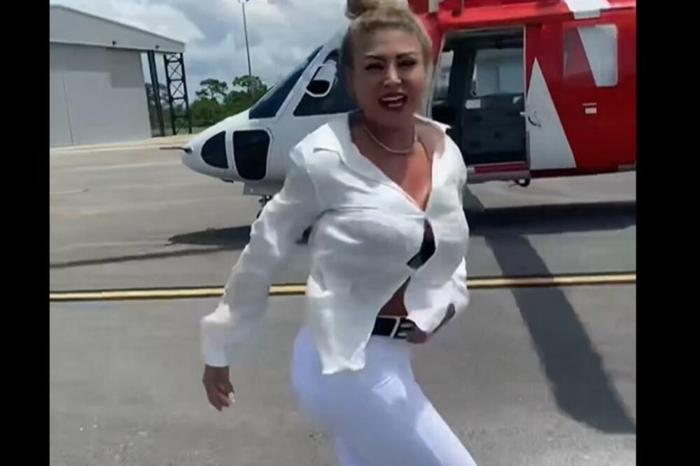 RAZUZDANA PLAVUŠA PRIŠLA JE HELIKOPTERU, A ONDA JE SVE ISPALO NAPOLJE: Kamere sve snimile, bukvalno se sve vidi