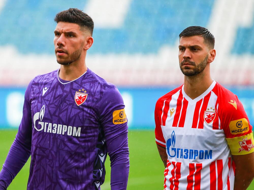 Omri Glazer i kapiten Aleksandar Dragović na utakmici Crvene zvezde i kruševačkog Napretka