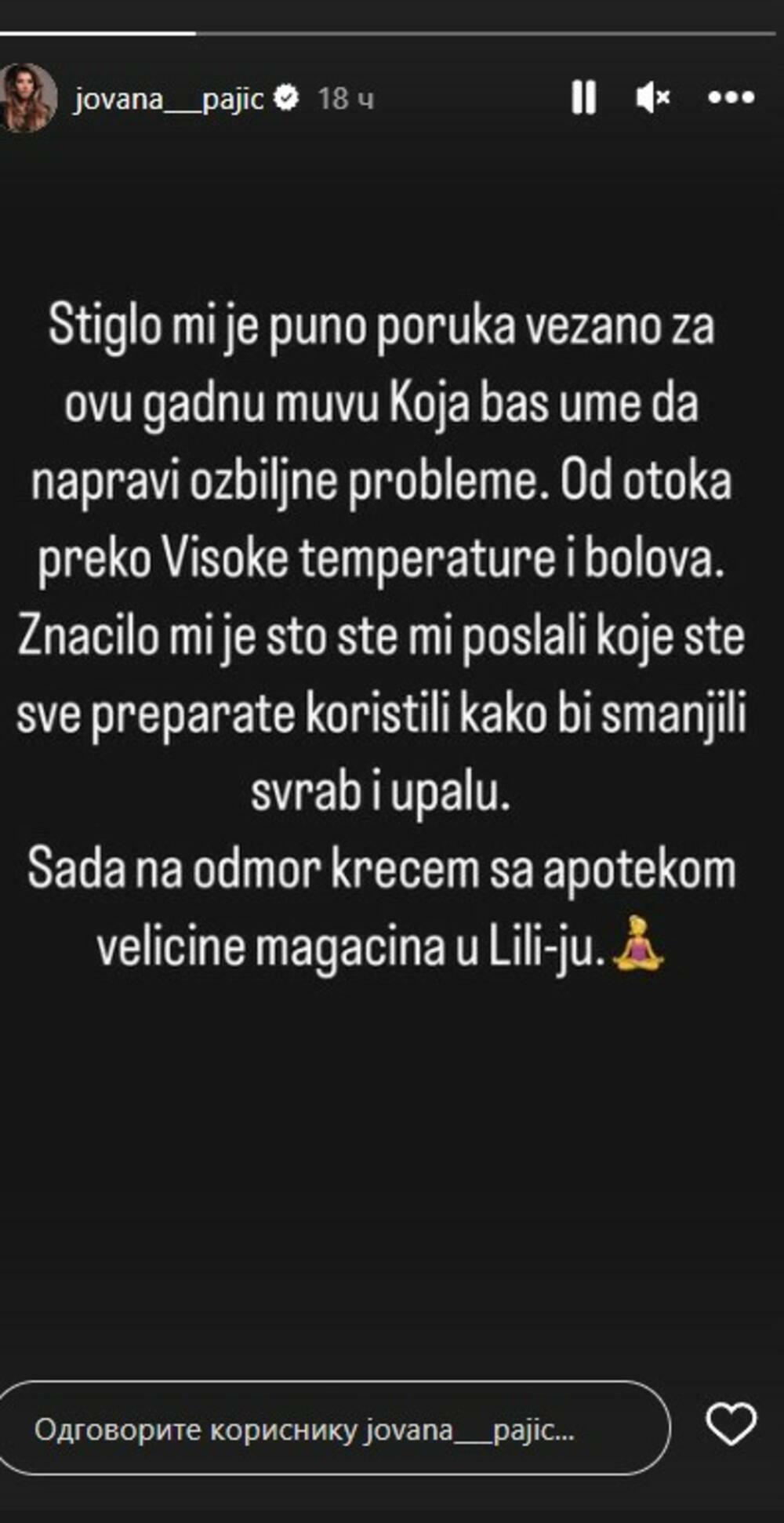 Pevačica se sada oglasila na svom Instagram profilu i rekla kako se oseća