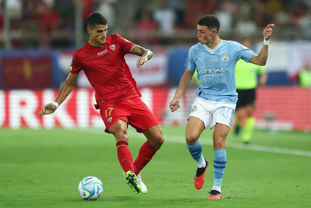 Detalj sa utakmice Mančester sitija i Sevilje