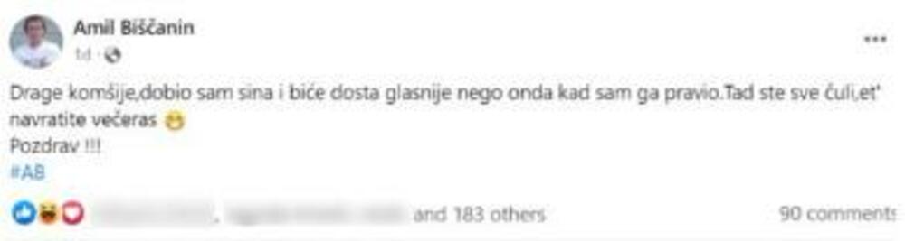 Objava Amila Bišćanina