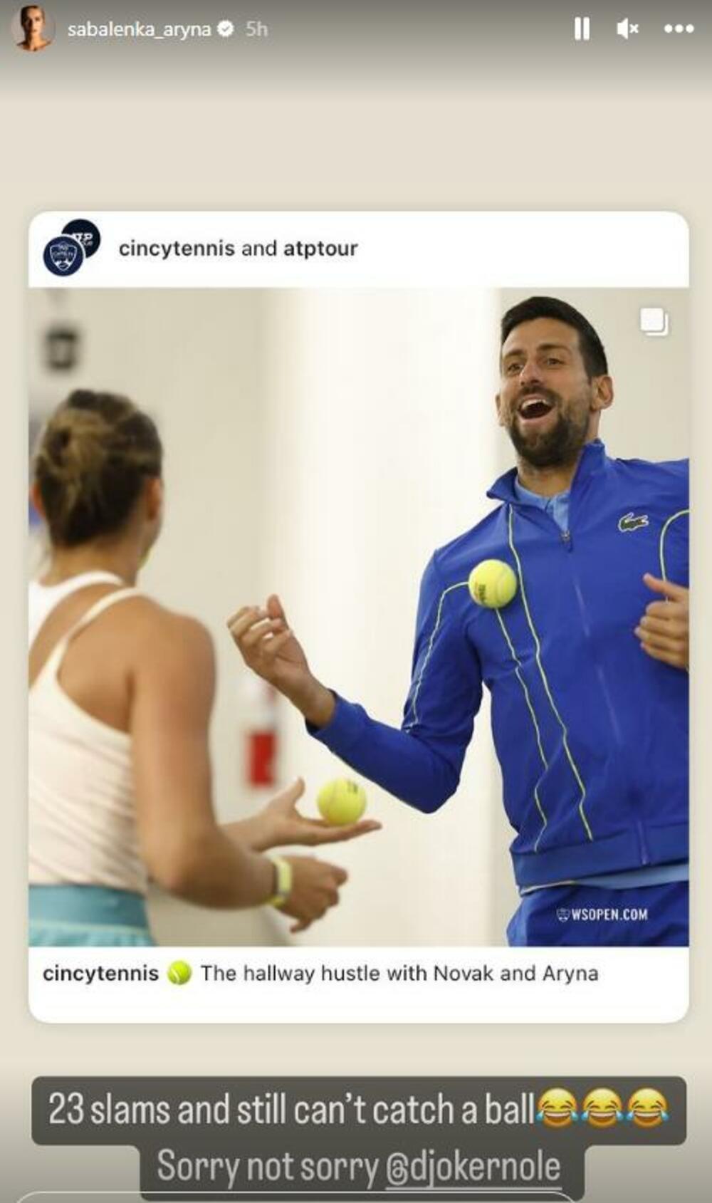 Arina Sabalenka, Novak Đoković