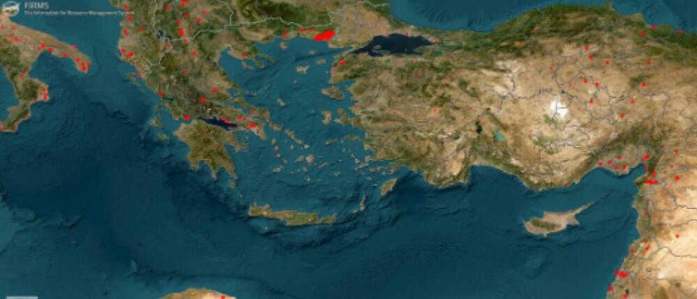 Mapa požara u Grčkoj 