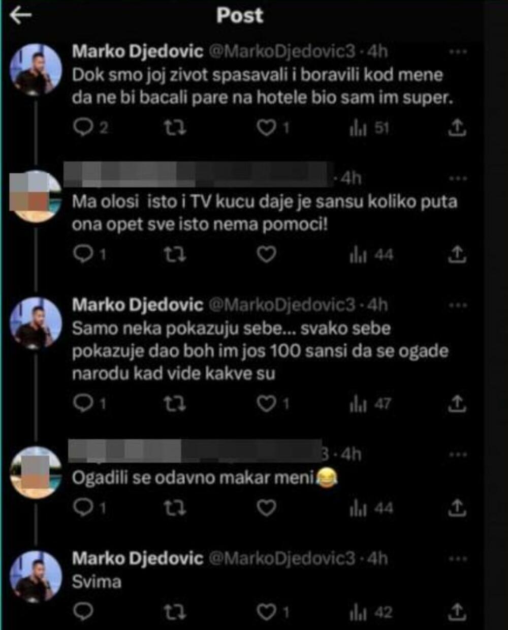 Marko Đedović o Miljani i Mariji Kulić