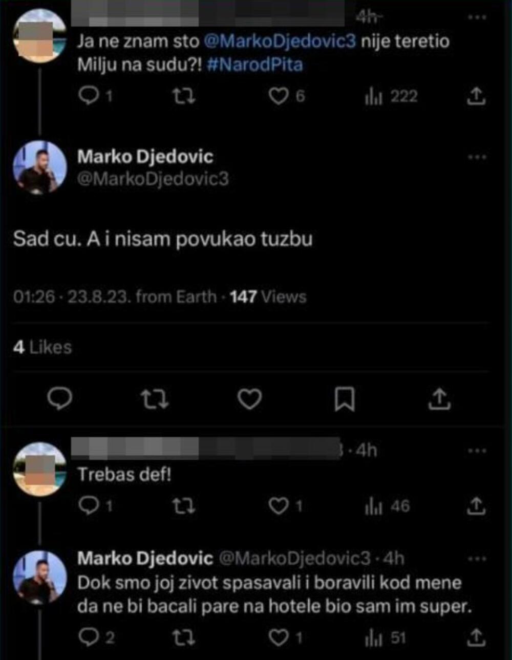 Marko Đedović otkrio da je tužio Kulićke