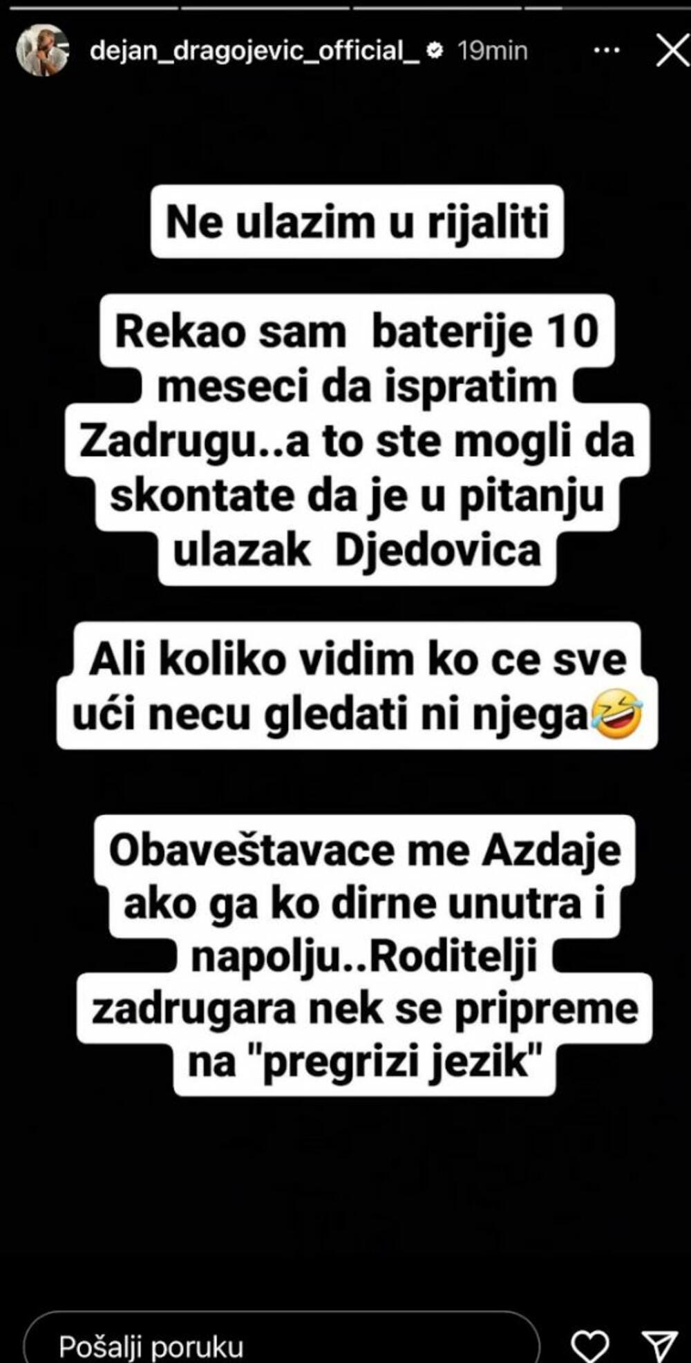 Dejan Dragojević otkrio da li ulazi u Zadrugu Elitu