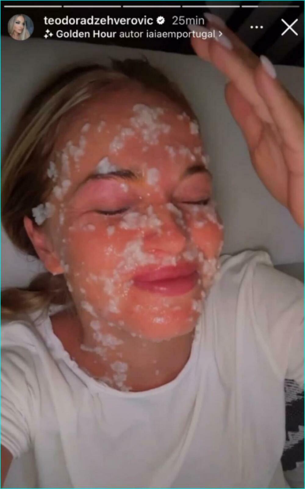 Teodora Džehverović sa pirinčem po licu