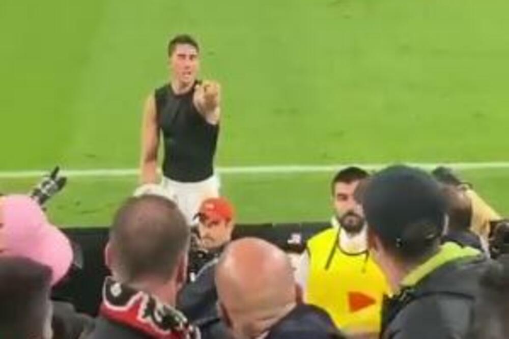 VLAHOVIĆ ULETEO NA TRIBINE DA SE OBRAČUNA SA NAVIJAČEM: Srbinu "pao mrak na oči", morao je da reaguje! (VIDEO)