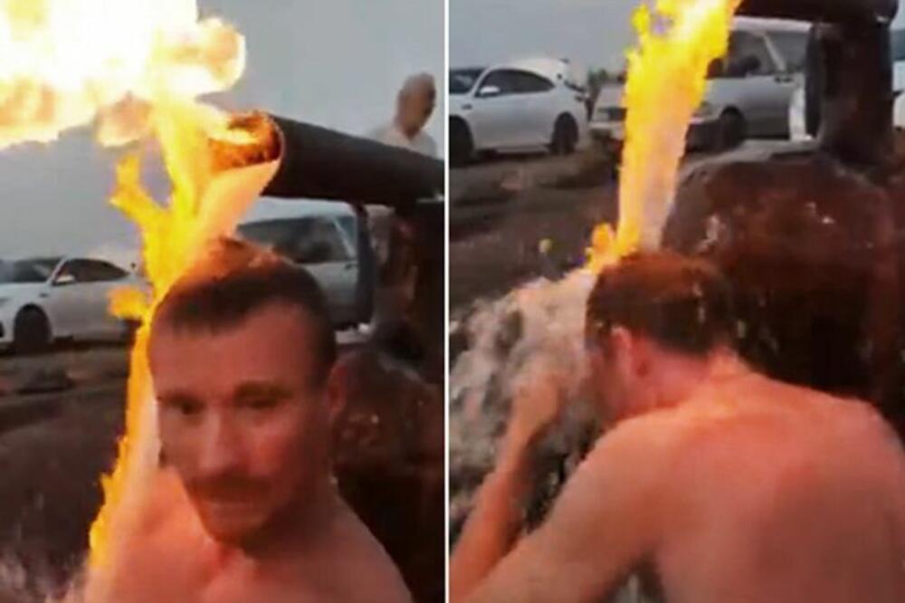 VIDELI STE RUSE KOJI SE KUPAJU U LEDENOJ VODI, ALI OVO NISTE: Tuširao se VATROM, a reakcije su URNEBESNE (VIDEO)