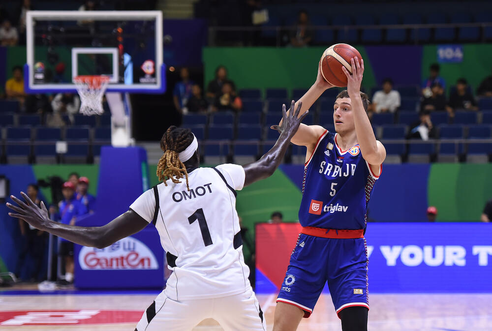 Nikola Jović na utakmici Južnog Sudana i Srbije