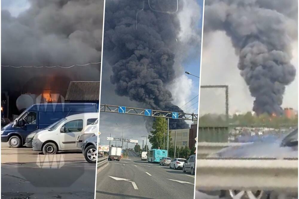 HAOS U SANKT PETERBURG: Gori NAFTNI DEPO! (FOTO)