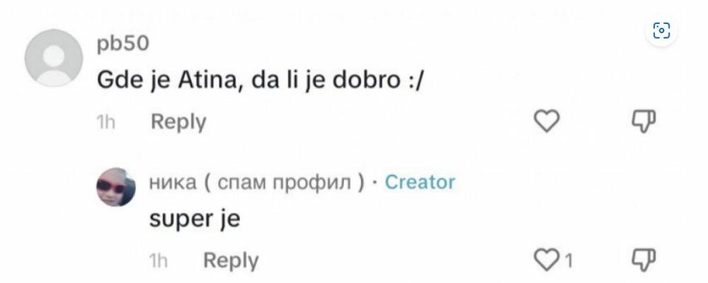 Nika Tošić o Atini Tošić