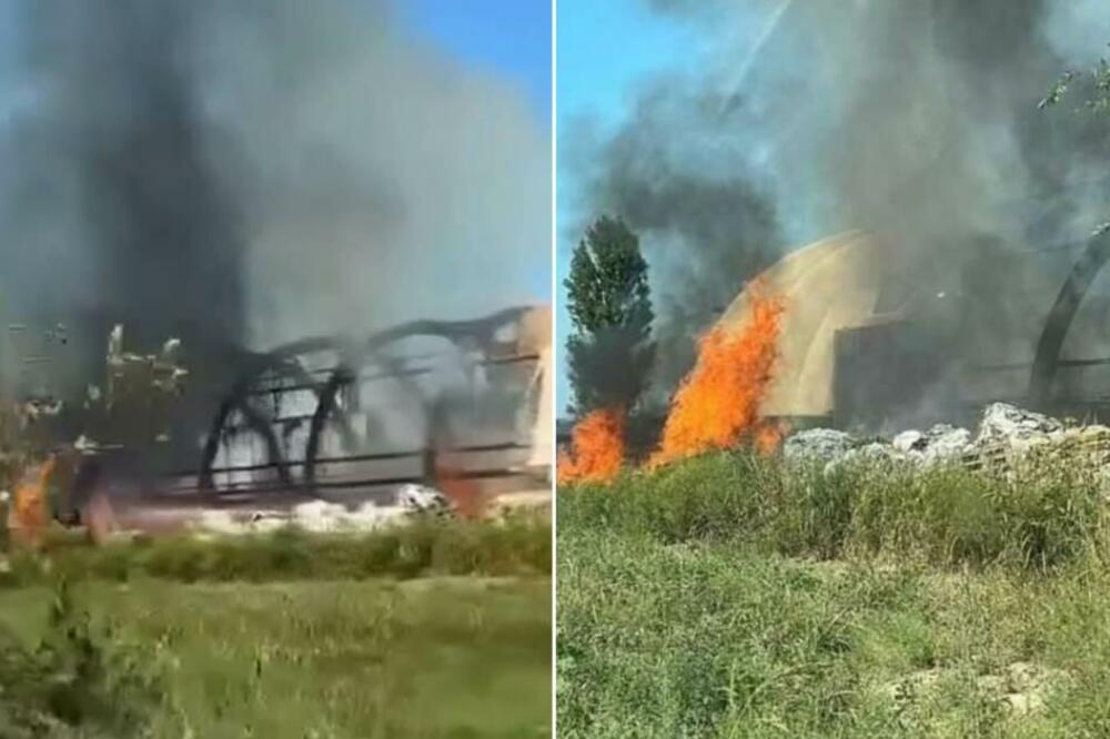 VATRA KULJA NA SVE STRANE, OSTAO SAMO KOSTUR OBJEKTA! Ogroman požar u Veterniku (FOTO)
