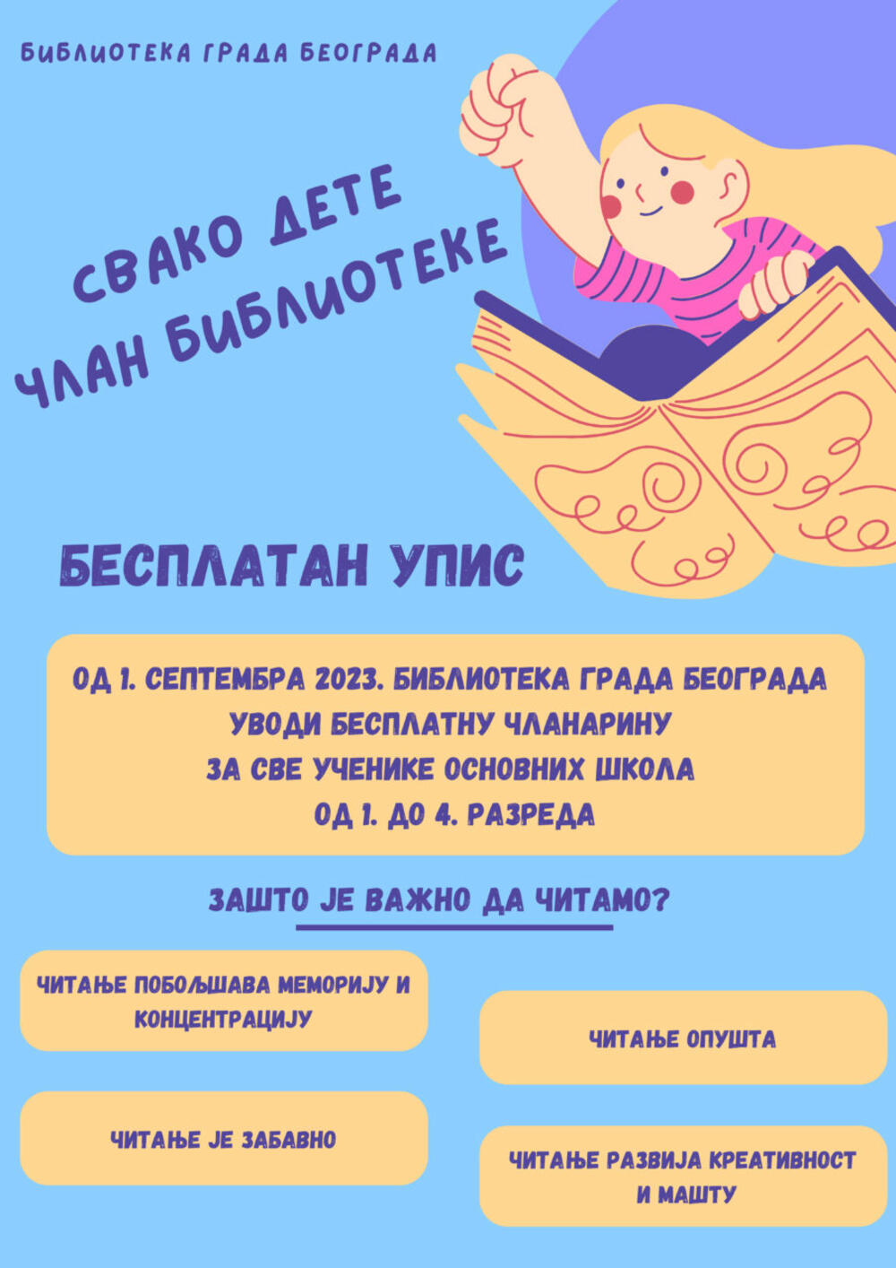 Svako dete – član biblioteke!