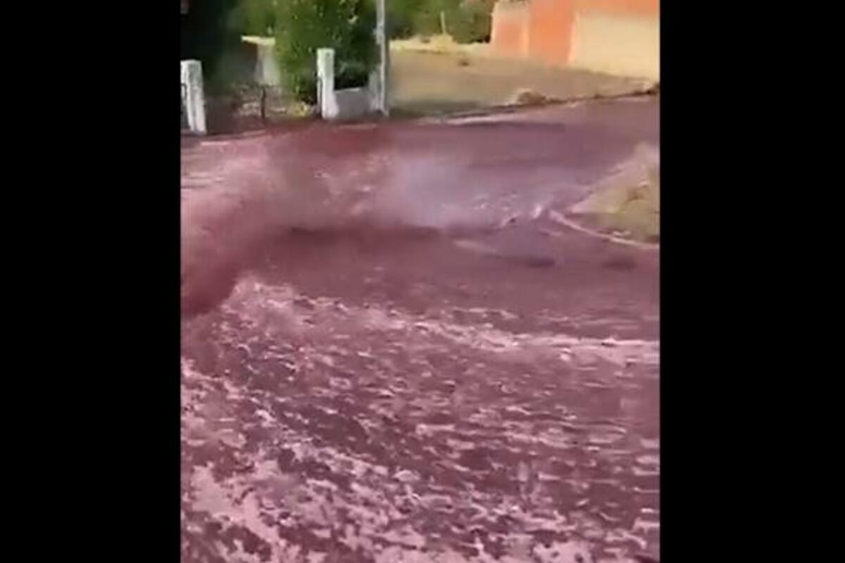 Crvena reka teče ulicama u Portugaliji