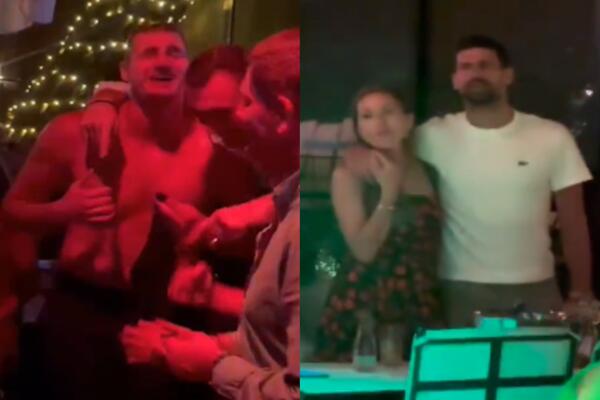 NOVAK I JELENA ZAGRLJENI, JOKIĆ SKINUO MAJICU: Hit scene sa slavlja košarkaša! (VIDEO)