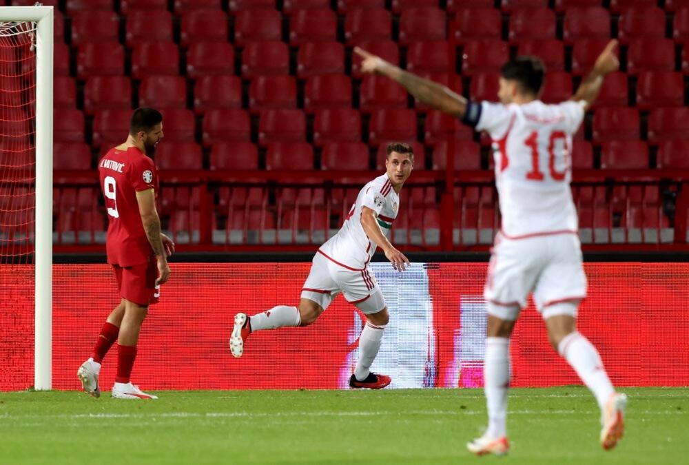 Vili Orban slavi gol protiv Srbije