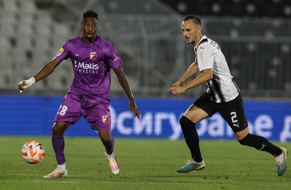 Norman Kembel na utakmici protiv Partizana u petom kolu Superlige Srbije ove sezone