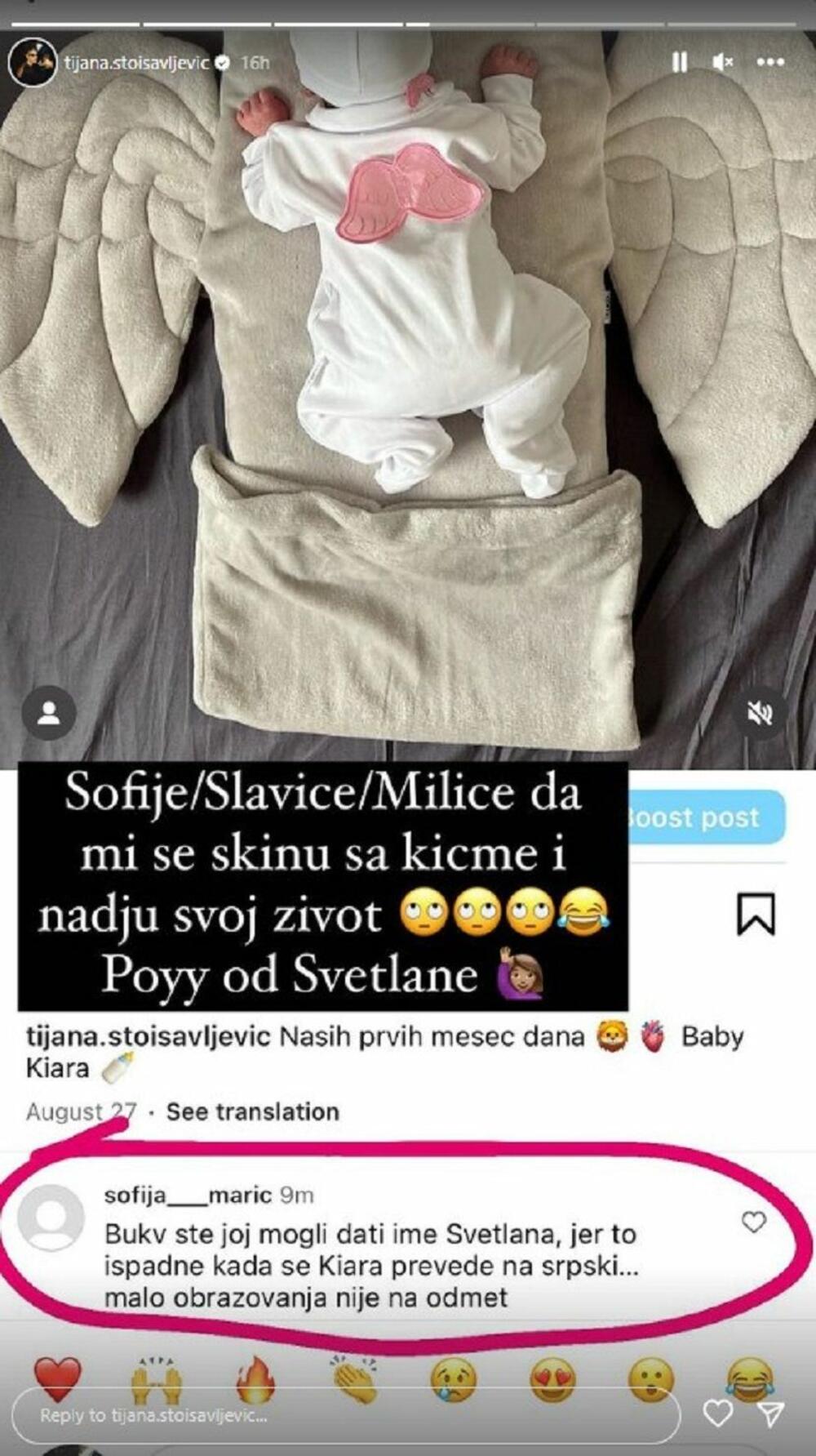 Iako voditeljka ne obraća pažnju na negativne komentare koje dobija, čini se da ju je jedan baš iznervirao.