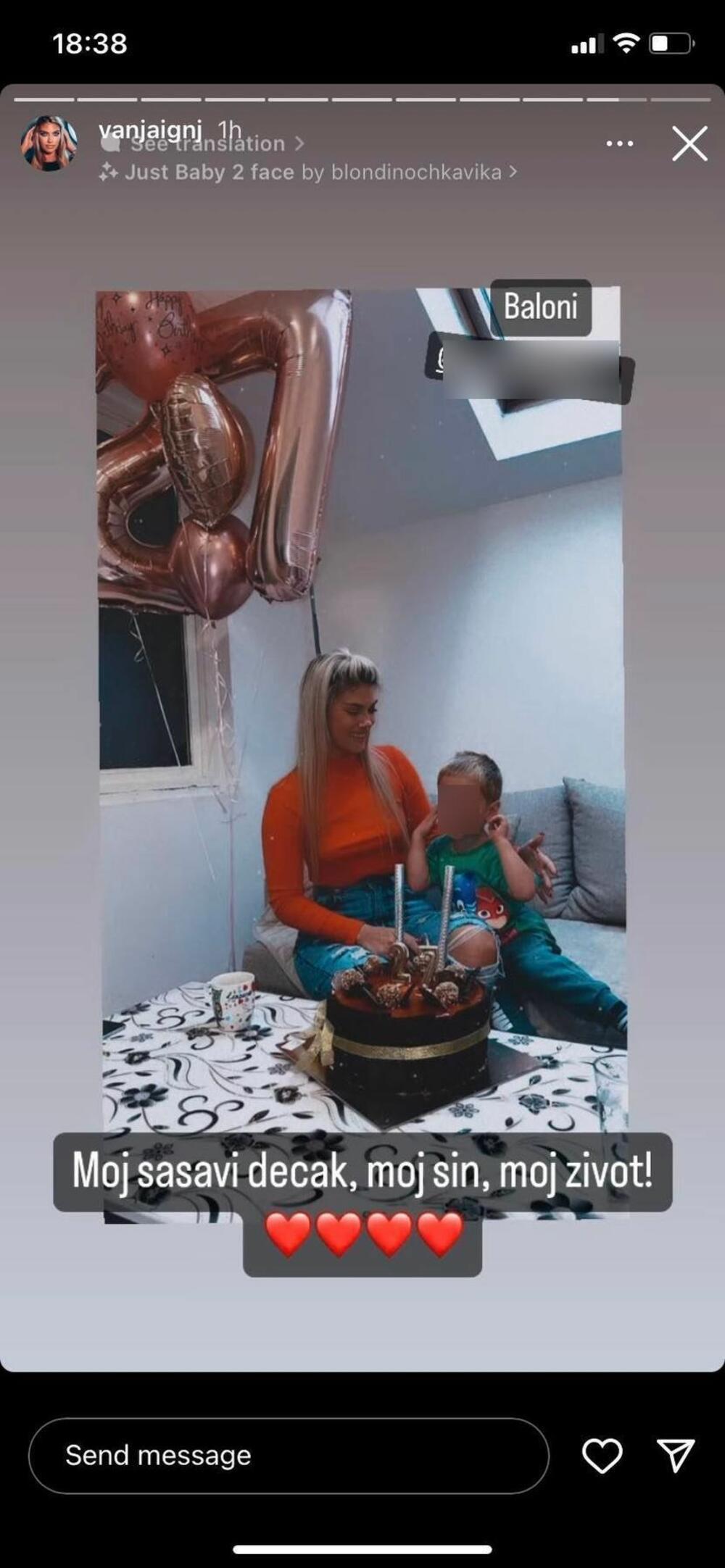 Vanja Aleksić pokazala sina