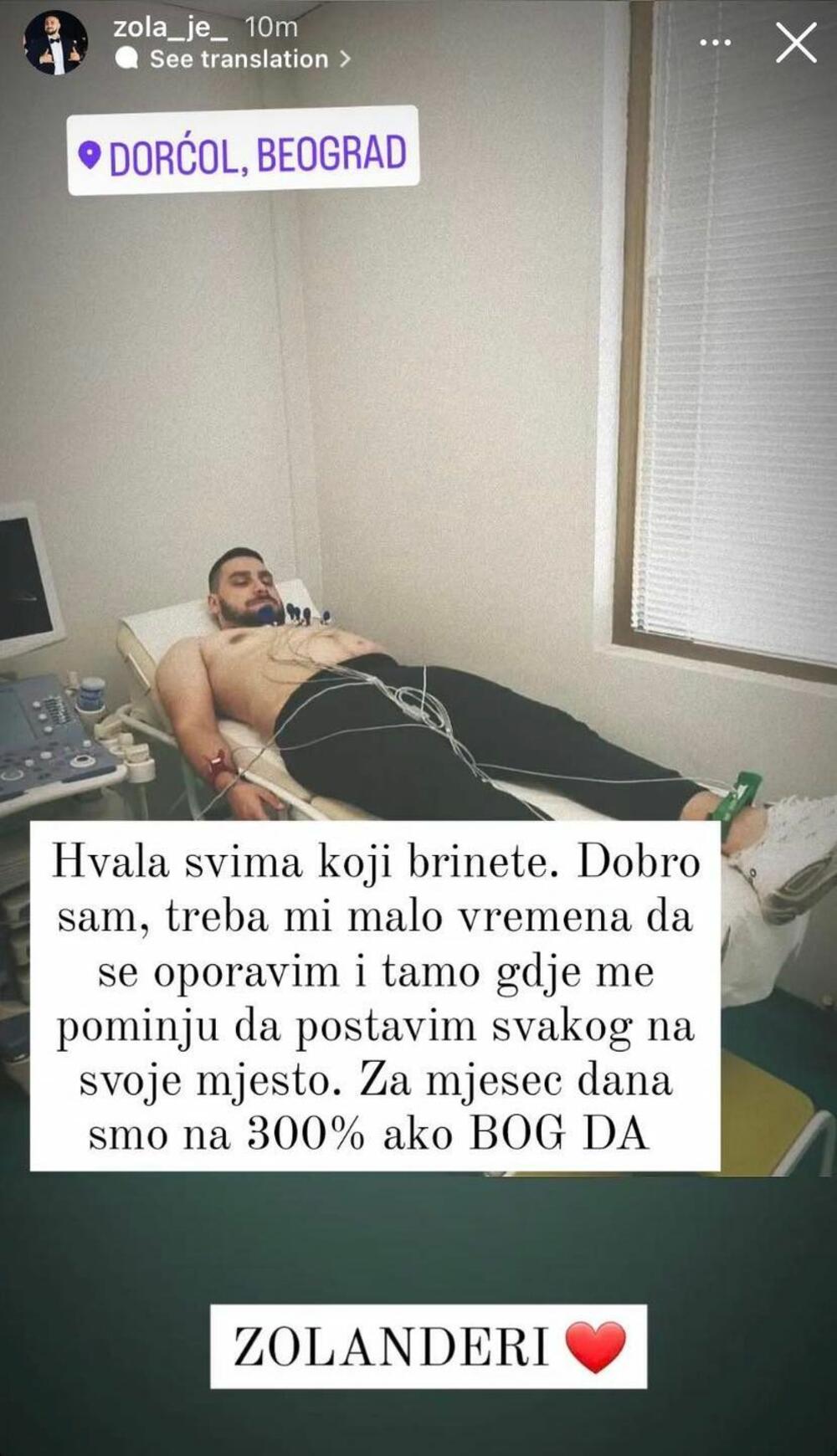 Objava Lazara Čolića Zole
