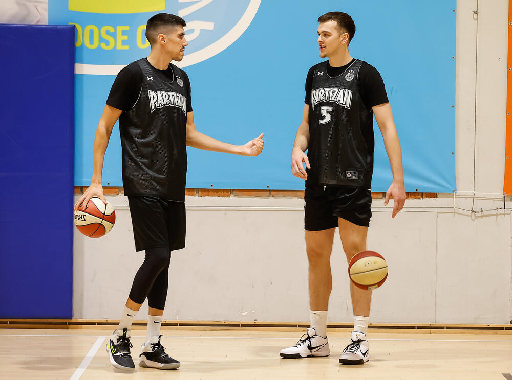 Danilo Nikolić i Balša Koprivica na treningu Partizana