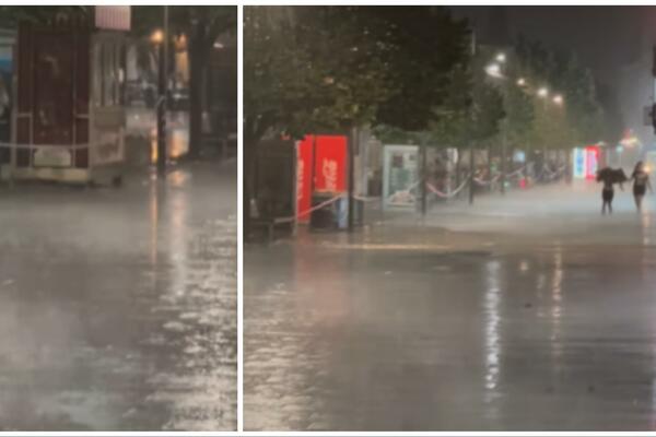 POTOP U ZRENJANINU: Kiša lije KO IZ KABLA, ljudi se razbežali sa ulica! (VIDEO)