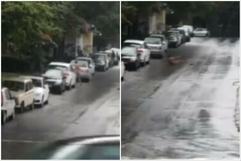 OBNAŽENI MUŠKARAC TRČKARA PO KARABURMI I LEŽI NA ULICI: Ušao u tržni centar, ŽENE SE USPANIČILE, drama! (FOTO)