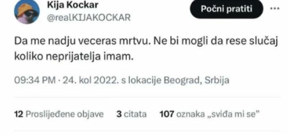 Aleks Nikolić uznemirila objavom