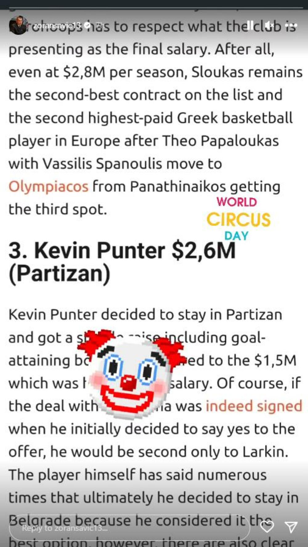 Objava Zorana Savića