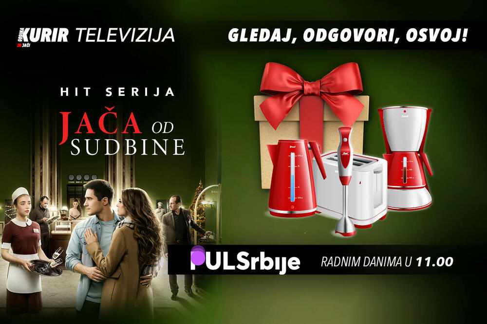 GLEDAJ SERIJU „JAČA OD SUDBINE“ I OSVOJI POKLON!Najbrži tačan odgovor dovodi te do sjajnih nagrada u „Pulsu Srbije“