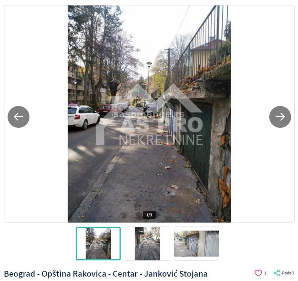 Garažno mesto u Rakovici