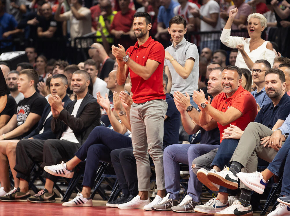 Novak Đoković na meču Crvene zvezde i Asvela