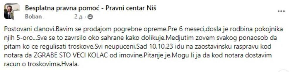 Boban prodaje pogrebnu opremu