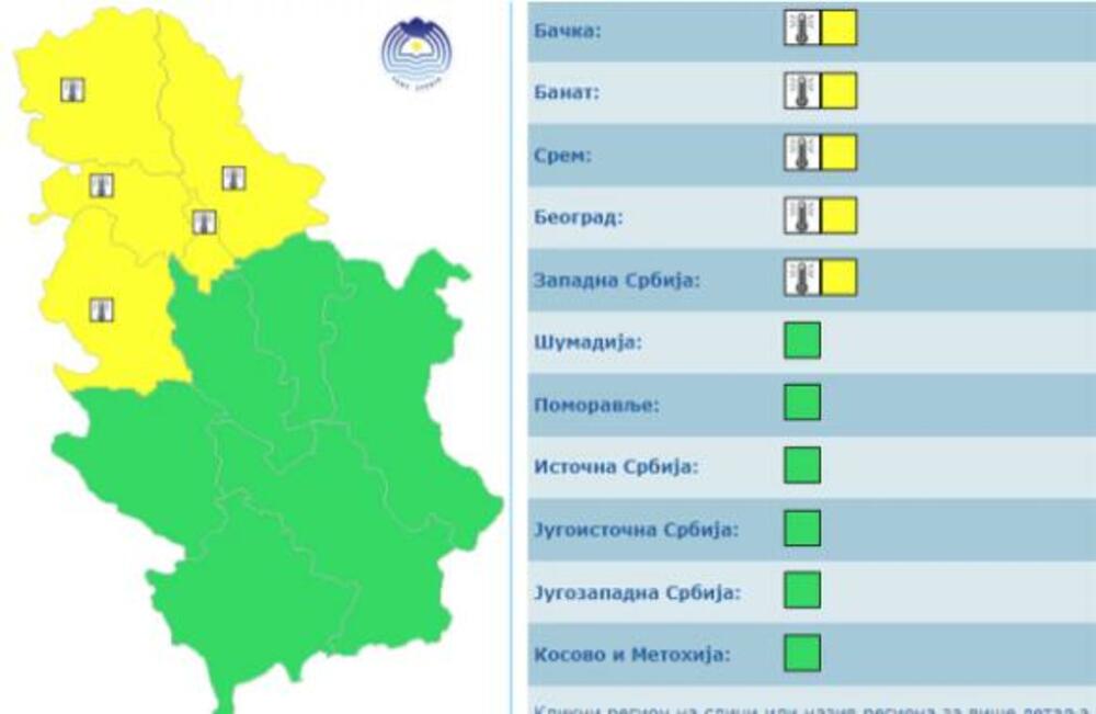 Meteoalarm za sredu, 11. oktobar