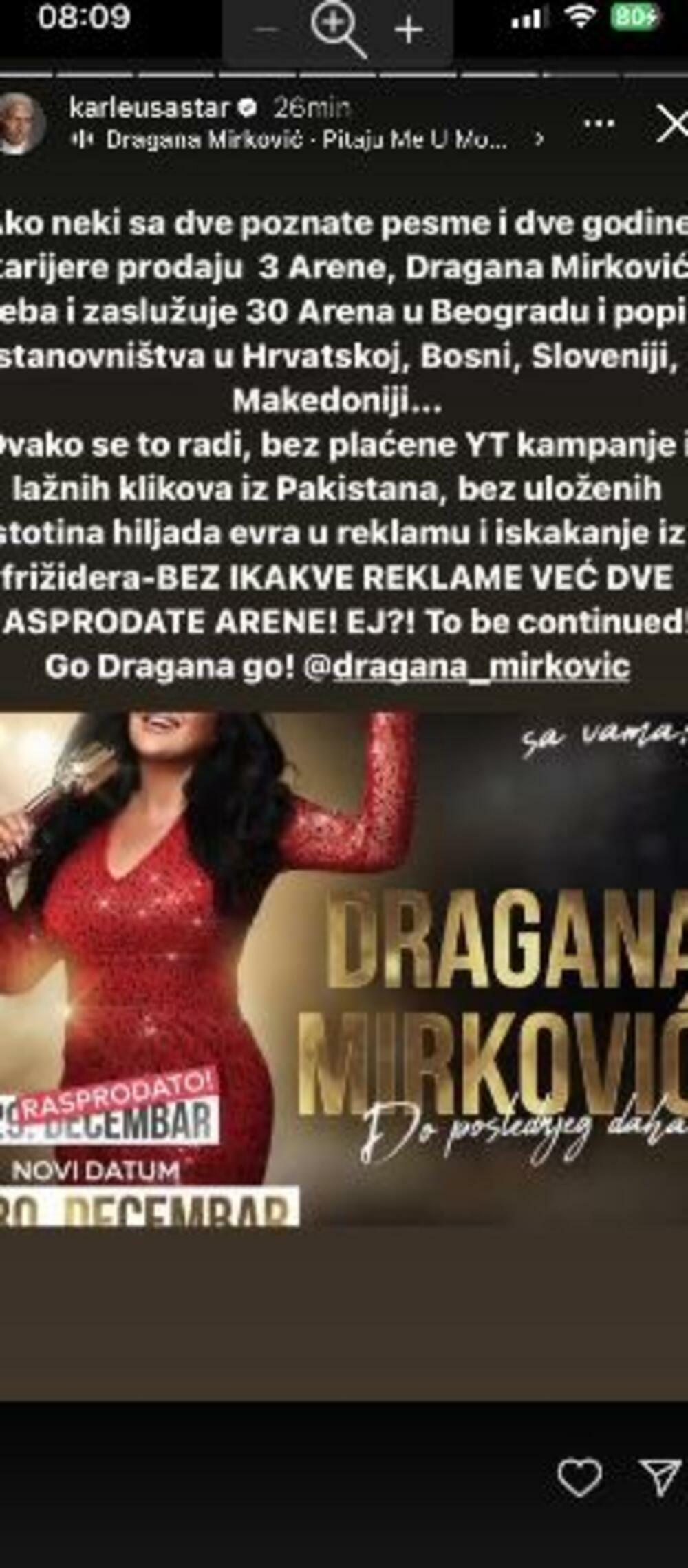 Pružila je podršku Dragani Mirković