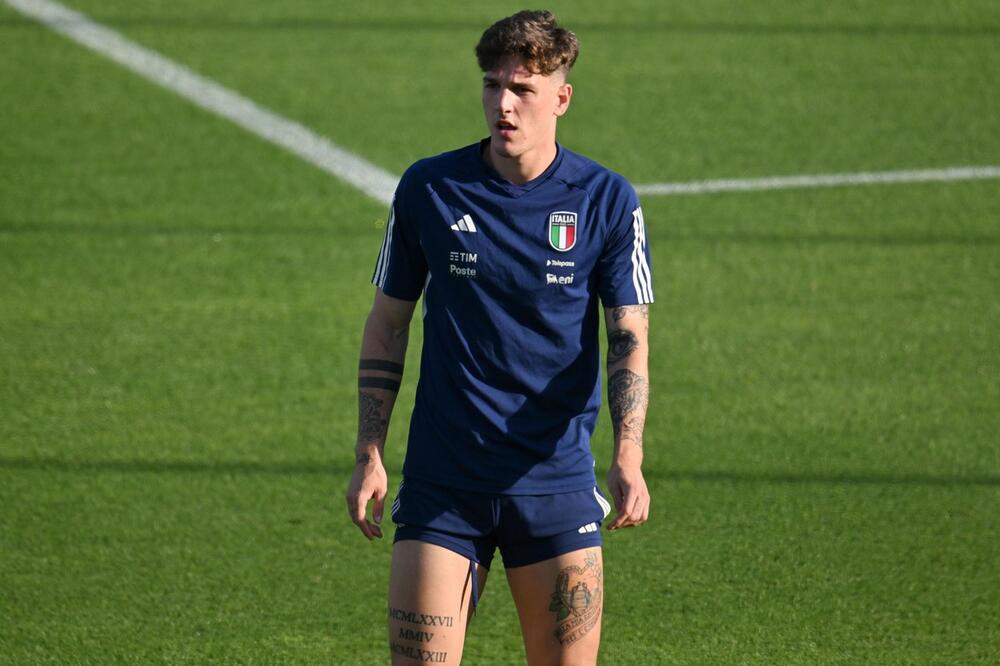 Nikolo Zaniolo na treningu reprezentacije Italije
