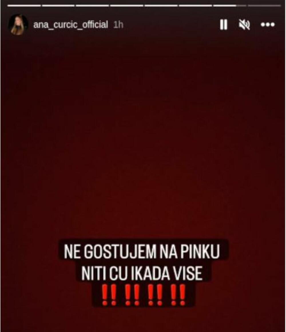 Ana Ćurčić otkazala gostovanje na Pinku