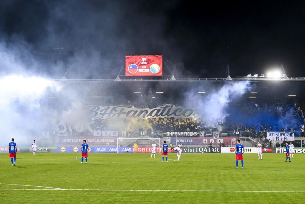 Koreografija navijača Bosne i Hercegovine u Luksemburgu