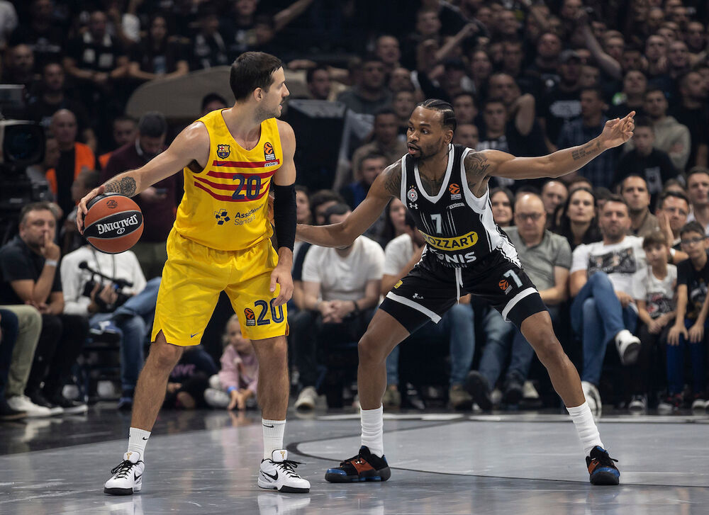 Detalj sa utakmice Partizana i Barselone