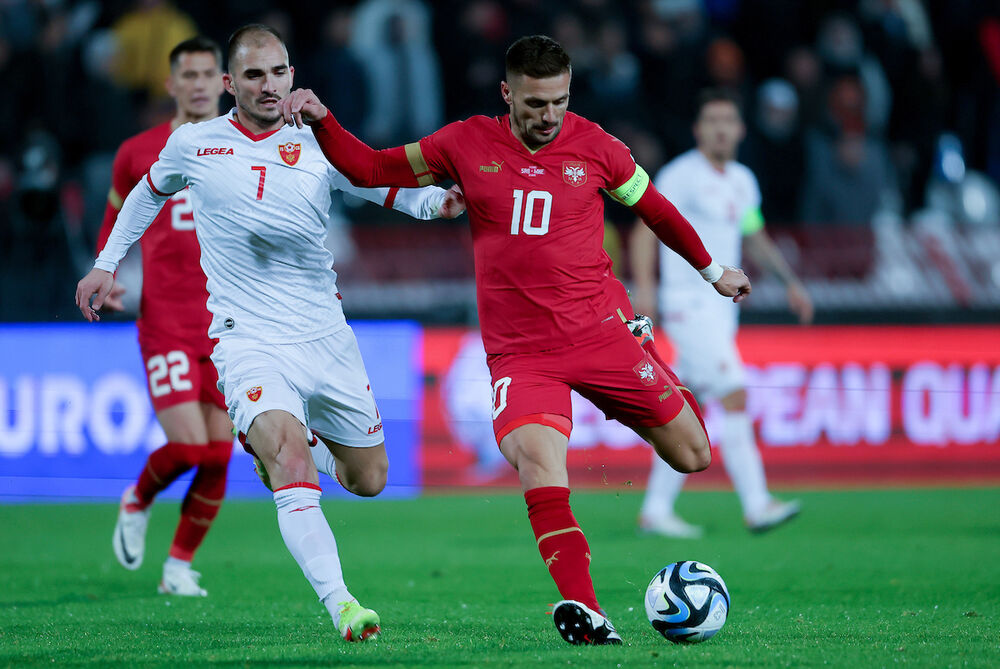 Dušan Tadić na utakmici Srbije i Crne Gore