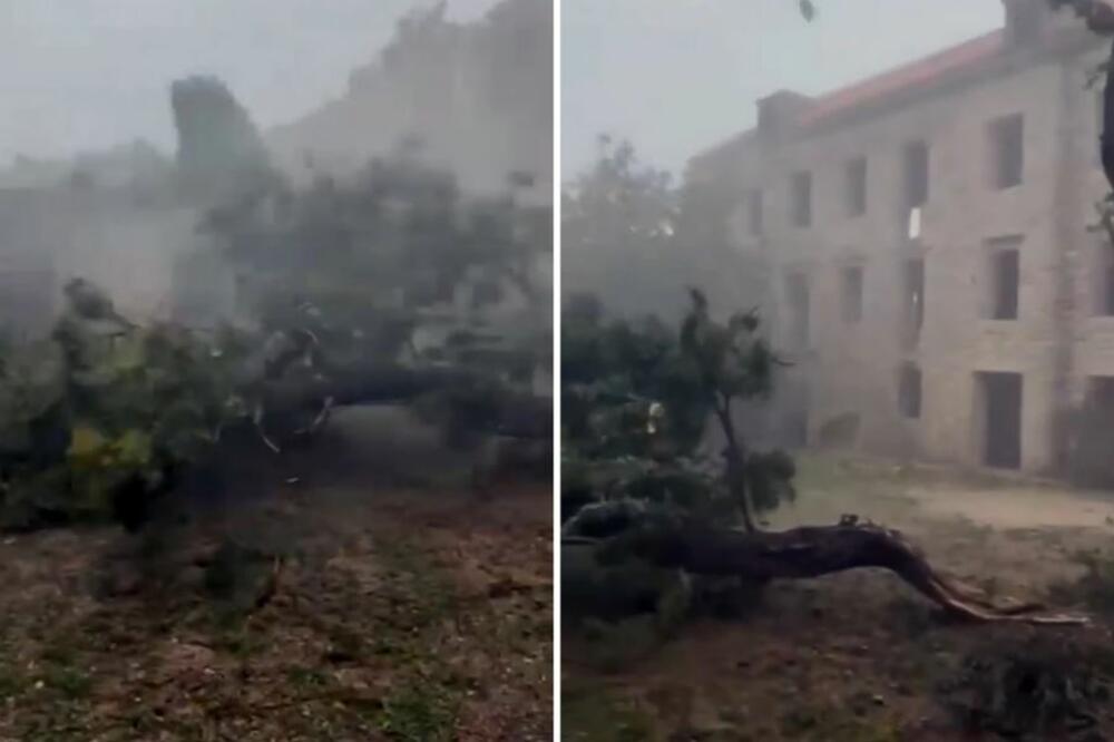 NEVREME PROTUTNJILO HRVATSKOM: Orkanski vetar lomio sve pred sobom, snimljen trenutak dolaska NEPOGODA (VIDEO)