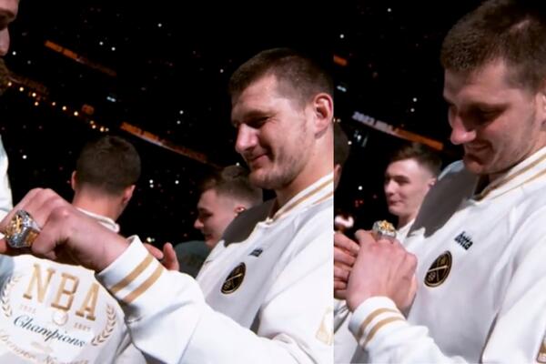 JOKIĆ SE ISTOPIO OD MILINE: "Džokeru" svečano uručen NBA prsten, navijači skandirali MVP-ju! (VIDEO)