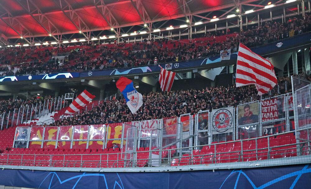 Delije na utakmici Lajpciga i Crvene zvezde