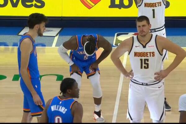 ŽESTOK OBRAČUN JOKIĆA I HOLMGRENA: Nikola raspalio laktom po licu 2. pika sa drafta (VIDEO)