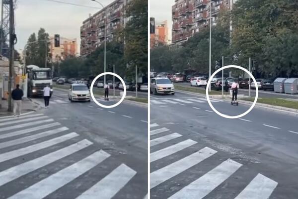 BAHATI SE NA TROTINETU USRED BEOGRADA, LJUDI POLUDELI: Da li je OVA žena NORMALNA, šta je ovo (VIDEO)