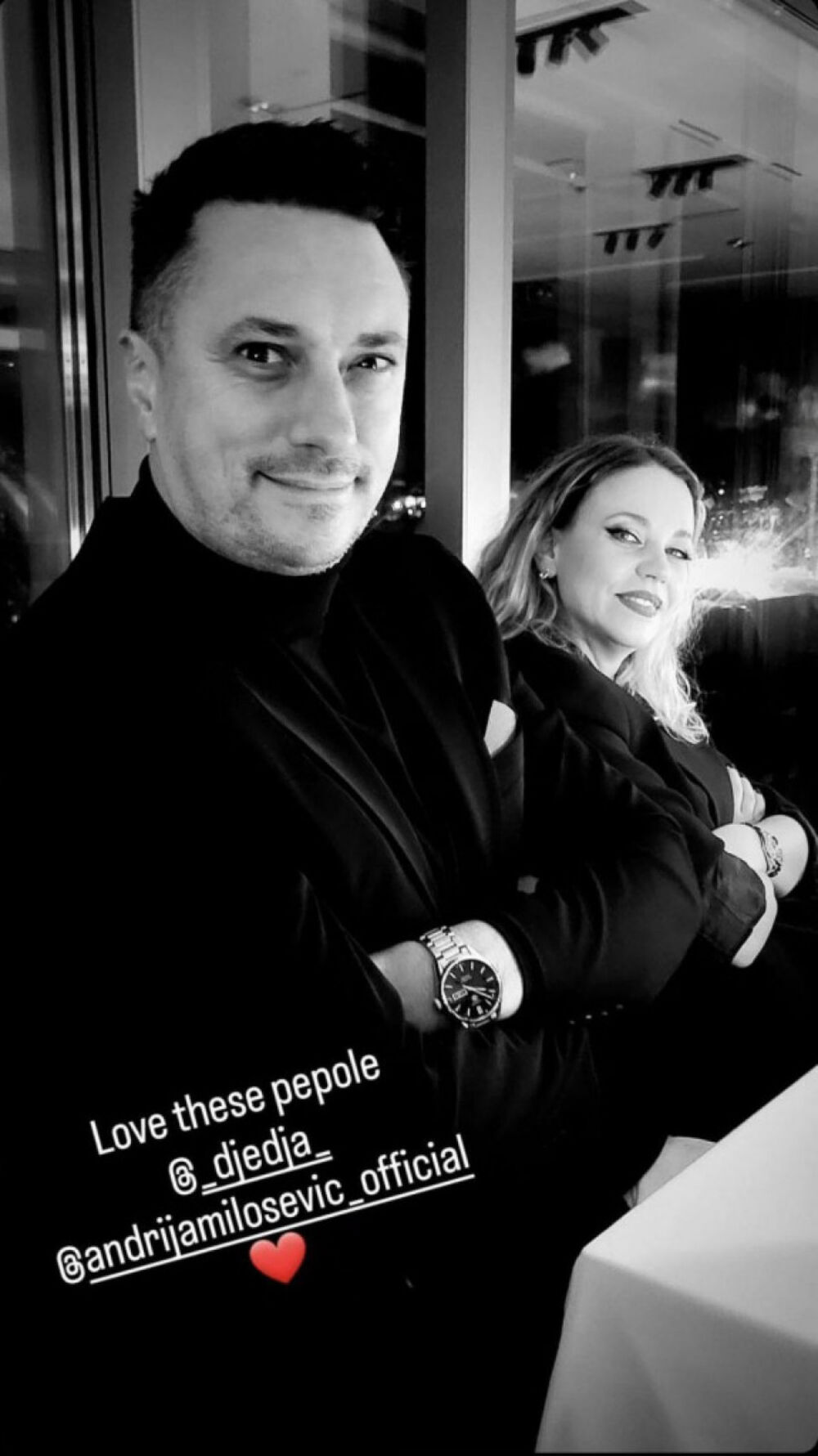 Andrija Milošević sa ženom u provodu