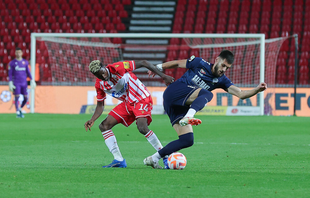 Detalj sa utakmice Crvene zvezde i TSC-a iz Bačke Topole